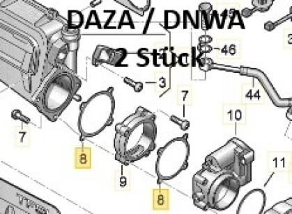 Drosselklappendichtung Audi 5 Zylinder 2,5 TFSI - RS3 / TTRS