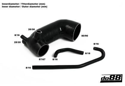 Silikon Luftmassenmesser Schlauch inkl. Schlauchschellen - Audi Urquattro 20V RR - do88