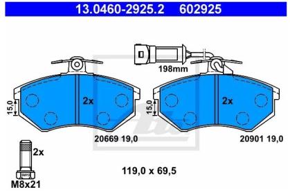 ATE Bremsbelagsatz Girling 54 - Audi Urquattro / Typ 44 / Typ 89 / B4