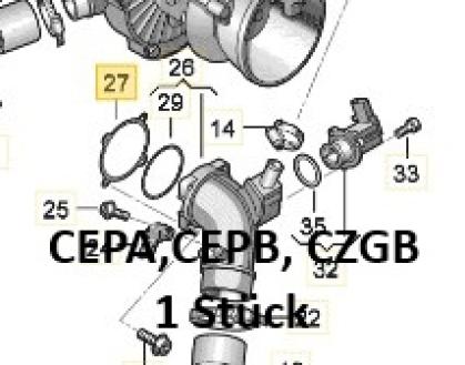 Drosselklappendichtung Audi 5 Zylinder 2,5 TFSI - RS3 / TTRS