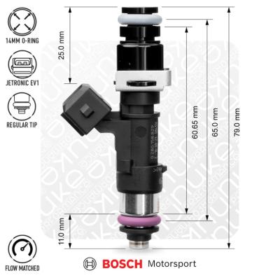 NUKE Performance - Bosch-Injektor 2200cc NGI2, 65mm (EV14L), 5-er Set, Durchfluss abgestimmt