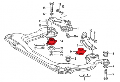 Getriebelagersatz Racing - Verkline - Audi Typ 89 B4 Typ 44