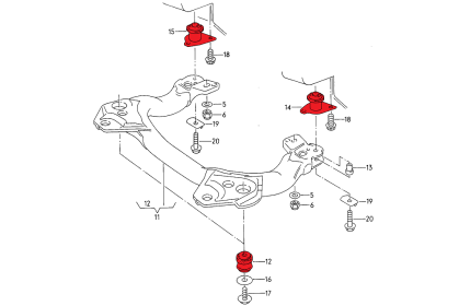 Rennsport Vorderachslager Aluminium Audi C4 - VERKLINE