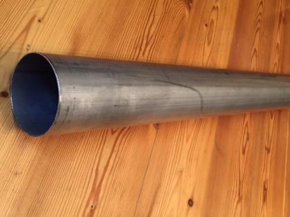 1 Meter Edelstahl Auspuffrohr mit 76mm Durchmesser