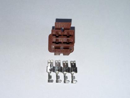 4 poliger Stecker Thermomultigeber (Multifuzzi) Audi - mit Pins, Farbe braun