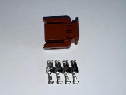 4 poliger Stecker Thermomultigeber (Multifuzzi) Audi - mit Pins, Farbe braun