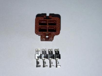 4 poliger Stecker Thermomultigeber (Multifuzzi) Audi - mit Pins, Farbe braun