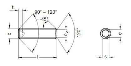 Gewindestift M8x25 mit Innensechskant | Ringschneide - 10 Stück