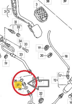 Buchse / Muffe Kupplungsleitung Audi Typ 81/85/44/C4/D11/Q1