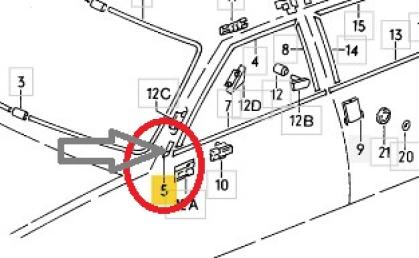 Endstück vordere Seitenscheibe Audi Coupe Typ 81/85 / Urquattro - links oder rechts