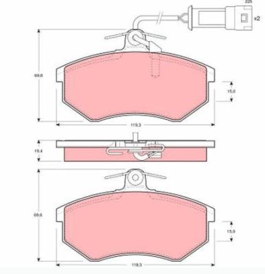 Bremsbelagsatz Vorderachse TRW - Audi 80/90/Urquattro/Typ44 Girling 54