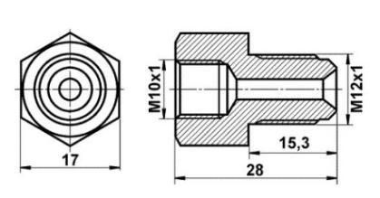 ATE Adapter, Brems-Kupplungsleitung M10x1 auf M12x1