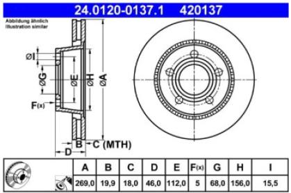 ATE Bremsscheibensatz Hinterachse 269x20mm Audi 200 20V / A8/S8 D2