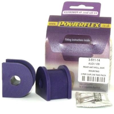 Powerflex Buchsen Stabilisator hinten an Fahrgestell 14mm für Audi S3 / TT / A3 Quattro