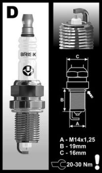 Zündkerze BRISK Typ DR14YS