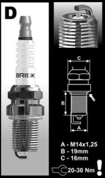 Zündkerze Brisk Silver Racing DR12S Spark Plug