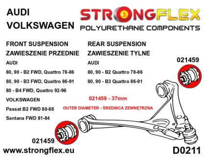 PU Sportlagersatz Stahlquerlenker,  passend VA und HA Audi Typ 81/85/89/B4