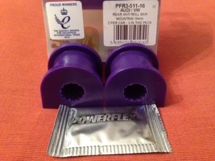 Powerflex Audi 80 B4 Avant Limo Quattro, S2, RS2 (1992-1996) hinterer Stabi 16mm PU Buchse Kit