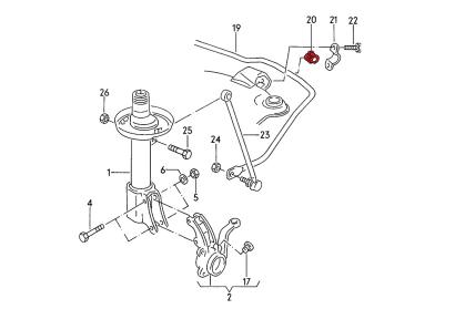 Stabilager Hinterachse PU VERKLINE Audi Typ 89 Quattro 14,5mm