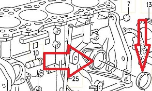 Verschlussdeckel 2,5 Liter Dieselblock AEL / AAT anstelle Kurbelgehäuseentlüfter