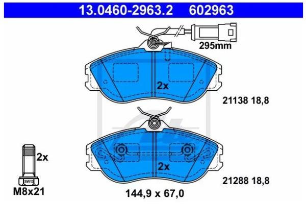 ATE Bremsbelagsatz Audi Girling 60 - Satz für die Vorderachse