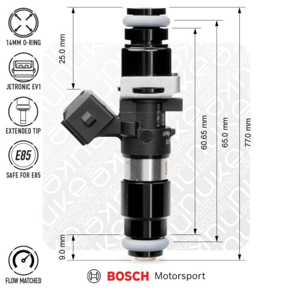 NUKE Performance - Bosch-Injektor 980cc 65mm (EV14L), 5-er Set, Durchfluss abgestimmt NUKE Performance - Bosch-Injektor 980cc 65mm (EV14L), 5-er Set, Durchfluss abgestimmt