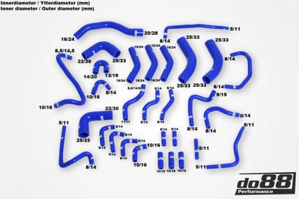 Unterdruckschlauchsatz Silikon mit Schellen - Audi RS6 4B - do88