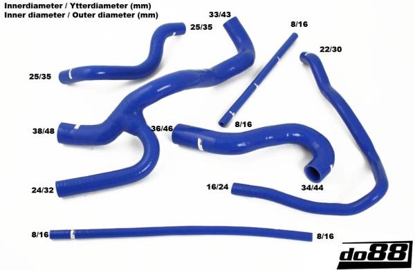Silikon Wasserschlauchkit Audi Urquattro 10V 6-teilig mit Schlauchschellen - do88 Silikon Wasserschlauchkit Audi Urquattro 10V 6-teilig mit Schlauchschellen - do88