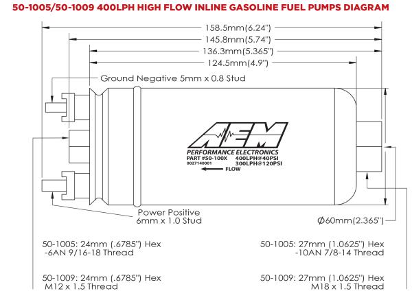 AEM 400 Performance Kraftstoffpumpe Typ 50-1009