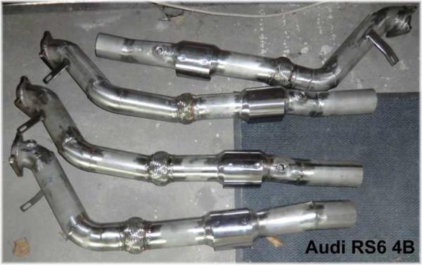 Hosenrohre 76mm mit Kat Audi RS6 4B links rechts Hosenrohre 76mm mit Kat Audi RS6 4B links rechts