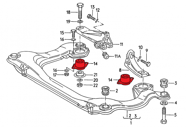 Getriebelagersatz Racing - Verkline - Audi Typ 89 B4 Typ 44 Getriebelagersatz Racing - Verkline - Audi Typ 89 B4 Typ 44
