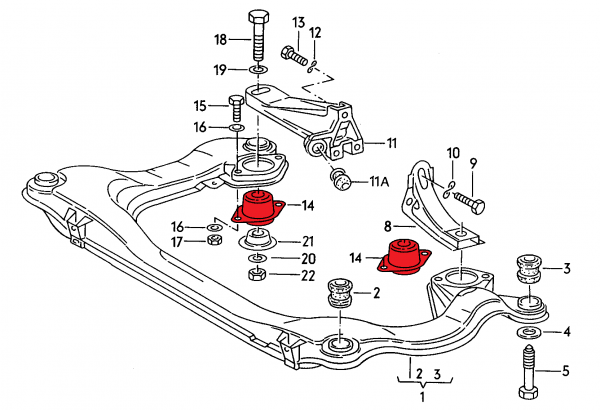 Getriebelagersatz Racing - Verkline - Audi Typ 89 B4 Typ 44