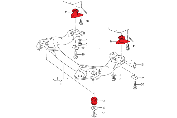 Rennsport Vorderachslager Aluminium Audi C4 - VERKLINE