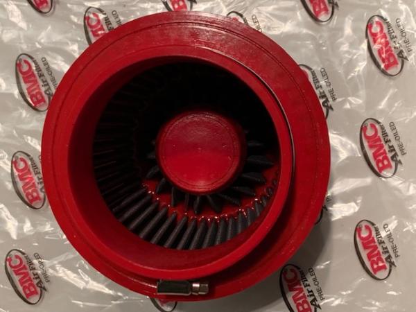 BMC Universal TwinAir Filter 100mm Durchmesser / Filterhöhe 140mm, Carbon-Top