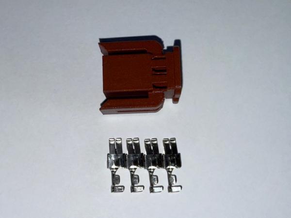 4 poliger Stecker Thermomultigeber (Multifuzzi) Audi - mit Pins, Farbe braun