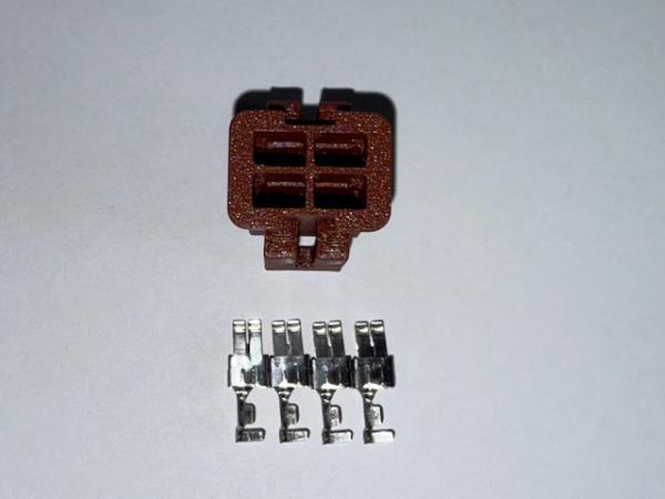 4 poliger Stecker Thermomultigeber (Multifuzzi) Audi - mit Pins, Farbe braun