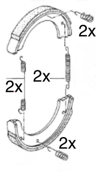 Federnsatz Handbremse Audi RS2  8-teiliger Satz - linke und rechte Seite