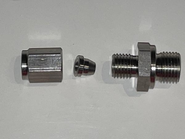 Klemmverschraubung Kit Edelstahl M10 für 1,5 - 3 - 6mm Sonden Klemmverschraubung Kit Edelstahl M10 für 1,5 - 3 - 6mm Sonden