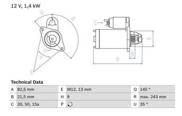Anlasser BOSCH Audi 5 Zylinder