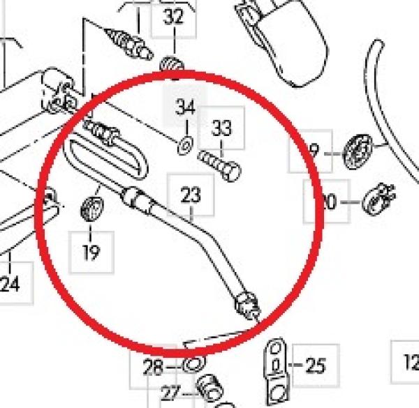 Kupplungsleitung - Rohr/Schlauchleitung von Nehmer auf Geberzylinder Audi 100 / A6 C4