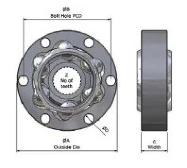 Renn-CV-Gelenk Audi S2 / RS2 / C4 - 108 mm 28 Zähne Innen - Breite 32mm
