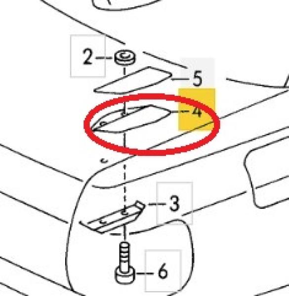 Gummiunterlage Aluspoiler Audi 80/90 Typ 89 und 80  B4 - links oder rechts