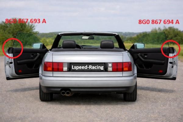 Übergangsabdichtstück Satz 2-fach Audi Cabrio Typ 89 Türe links und rechts, hintere Endstücke