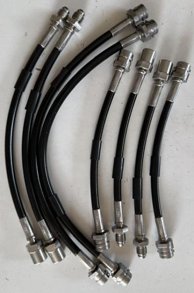 Stahlflex Bremsleitungen, 8-teilig, S2 Avant und Audi 80 B4 Quattro Avant