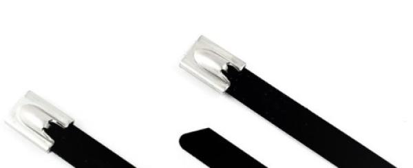 Edelstahl Kabelbinder schwarz beschichtet - 10 Stück