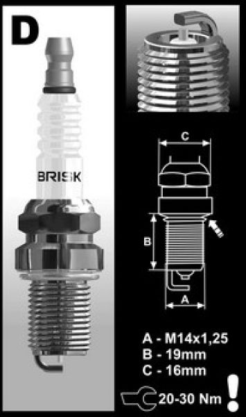 Zündkerze Brisk Silver Racing DR12S Spark Plug