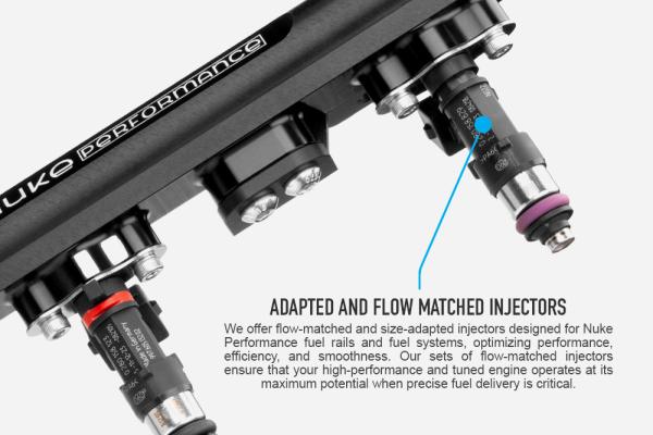 NUKE Performance - Bosch-Injektor 980cc 65mm (EV14L), 5-er Set, Durchfluss abgestimmt NUKE Performance - Bosch-Injektor 980cc 65mm (EV14L), 5-er Set, Durchfluss abgestimmt