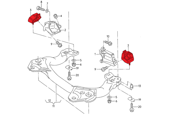 Performance Getriebelagersatz Audi S4 S6 C4 - VERKLINE