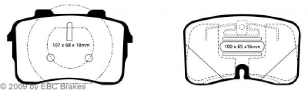 EBC Sportbremsbeläge für UFO Bremsanlage Audi 200 20V / S4 C4 / V8 D11