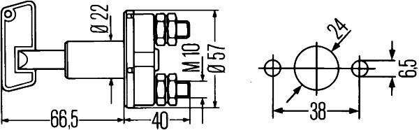 Hauptschalter / Notaus Batterie Hella